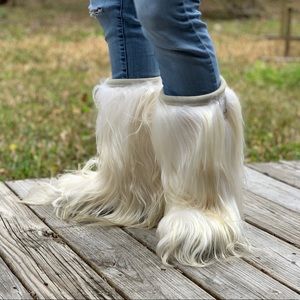 Size 6 goat fur winter cosplay boots